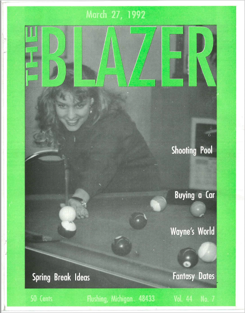 The Blazer, volume 44, issue 7. March 27, 1992